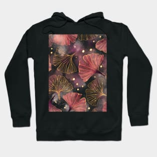 Watercolor Golden Ginko Leaves pattern Hoodie